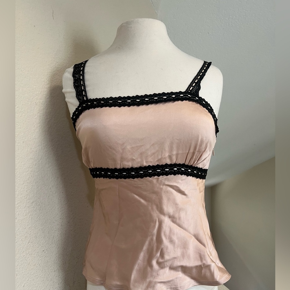 New‎ York City Co 100% silk Babydoll Milkmaid Camisole Blush Y2K Sexy Tank Top M